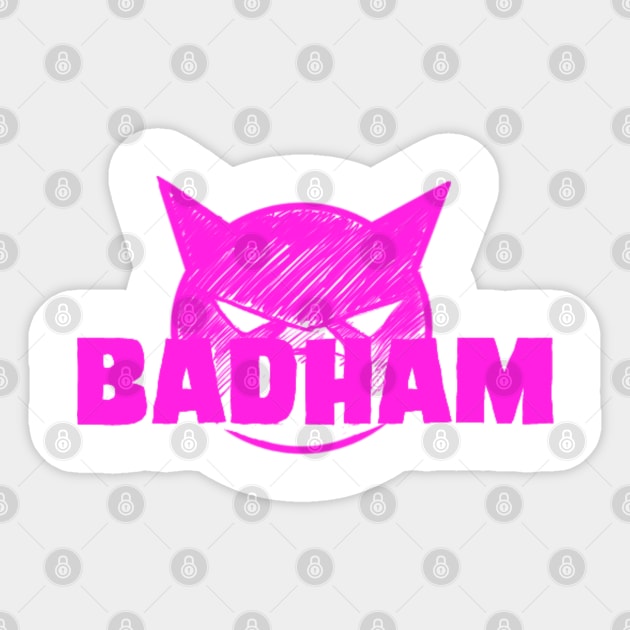 Badham Logo- Pink Design Sticker by sketchbooksage